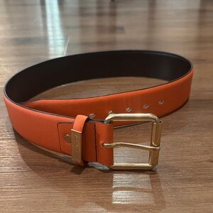 Riviera Equisports Wide Orange Belt with Gold Buckle